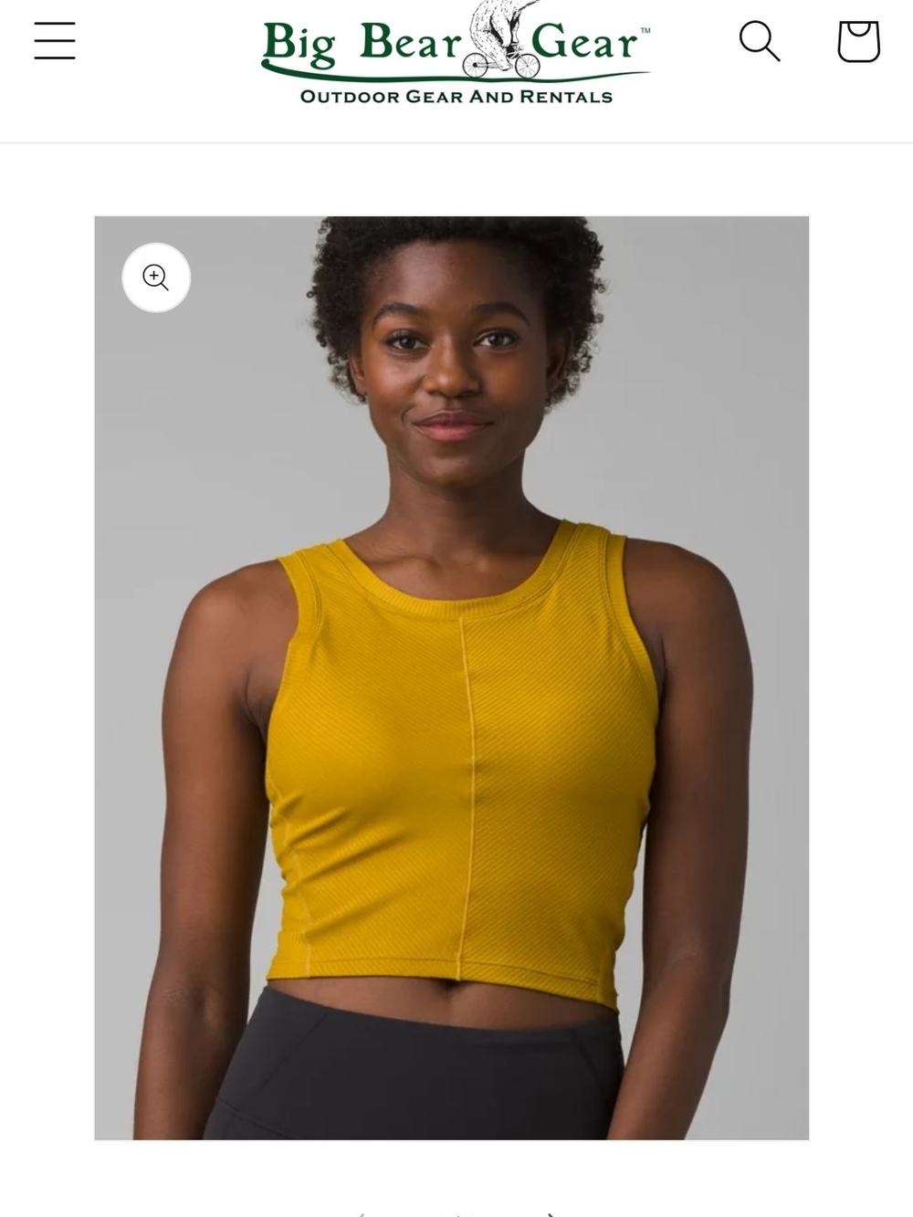 Prana Ribbed Crewneck Crop Tank â Mustard Yellow